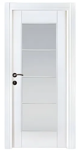 Weiße Innentür mit Milchglas B-41 für moderne Räume - Elegante Innentür mit hochwertigem Holz und Milchglas. Ideal für verschiedene Wohnräume, bietet ein modernes Design und eine einfache Installation. Größe: 87 x 205 cm, 2 Jahre Herstellergarantie.