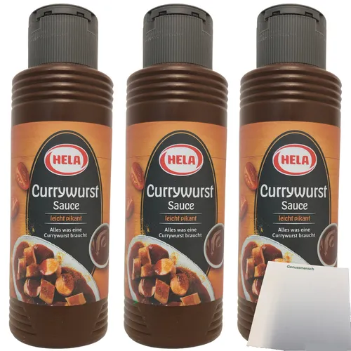 Hela Currywurst Sauce leicht pikant, Party Pack 3x300ml Flasche + usy Block