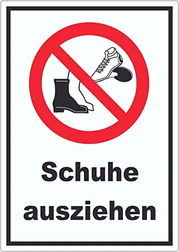 Schuhe ausziehen Aufkleber Symbol A8 (52x74mm)