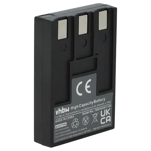 vhbw Akku kompatibel mit Canon Digital Ixus I, 750, i, II, i5, IXY Digital L, IXY Digital 30, 700 Kamera (650 mAh, 3,6 V, Li-Ion)