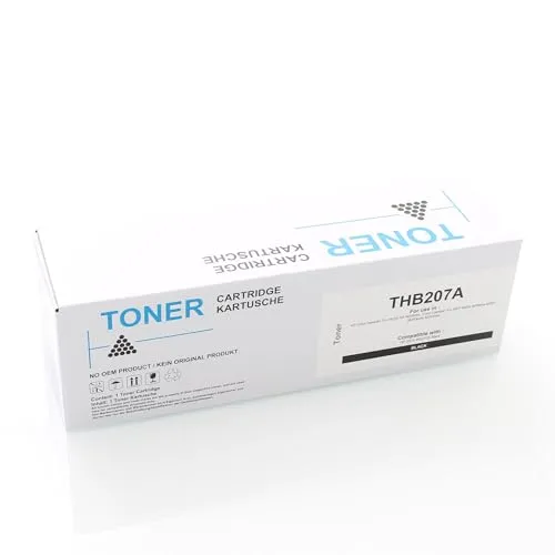 ABC Kompatibler Toner für HP 207A W2210A Schwarz - Toner für HP Color Laserjet Pro M255 und MFP M282, Seitenleistung von 1350 Seiten A4 bei 5% Deckung, inkl. neuem Chip für volle Funktionalität.