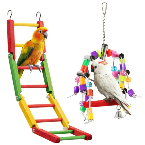 Papageienspielzeug 2er Set Schaukel und Leiter - Papagei Spielzeug
