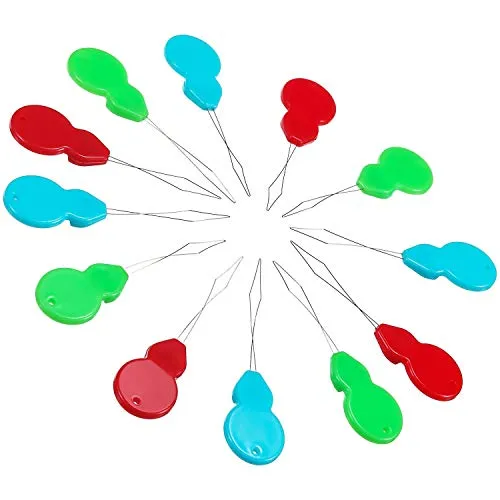 Nadel Einfädler,50 Pack Needle Threader Messingdraht kürbisförmiger Kunststoff Nadel Einfädlerfür Handnähgarnstickerei und Kreuzstich in Verschiedenen Farben