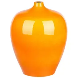 Blumenvase TERRASA Keramik 37 cm Orange in orange von Beliani