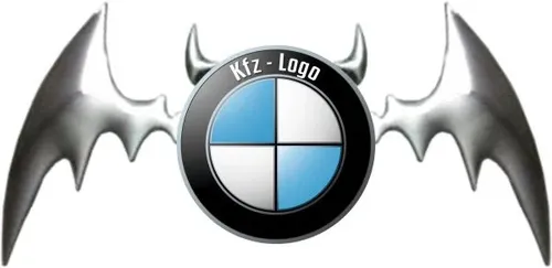 Hermann Schütz Aufkleber 3D-Chrome Dimension Fledermaus silber 80x95mm