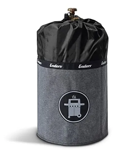 Enders® Gasflaschenhülle Style Black 5117 - Schützende Grill-Abdeckung - Schicke Gasflaschenhülle für 11 kg Flaschen. Mit UV-Schutz und feuerfestem Material schützt sie vor Witterungseinflüssen und verhindert Rostränder dank flexibler Silikonfüße. Einfaches Anbringen durch Zugband!