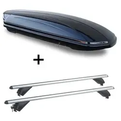 Dachbox MAA580L + Alu Dachträger RB003 für Mitsubishi Outlander III
