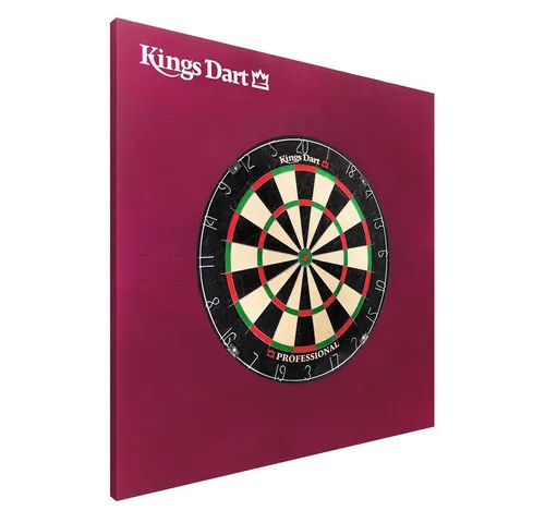 Kings Dart Dart-Set | Turnier-Dartscheibe mit Dart-Surround - Klassische Dartboards mit original Sisalborsten, idealer Schutz für Wand und Darts, geeignet für Steel- und Soft-Darts, doppelt nutzbar für längere Lebensdauer.