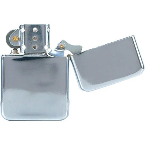 Feuerzeug Sturm Benzin aus Chrom poliert in silber glänzend