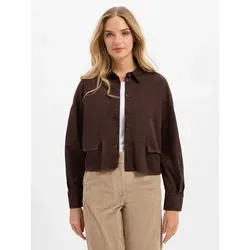 someday Damen Jacke NYLIA Regular Kurzjacke in Wildlederoptik Dark Espresso, Größe 40