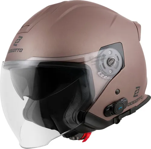 Bogotto Motorradhelm H586 BT Solid Bluetooth Jethelm, integriertes Kommunikationssystem,integriertes Sonnenvisier