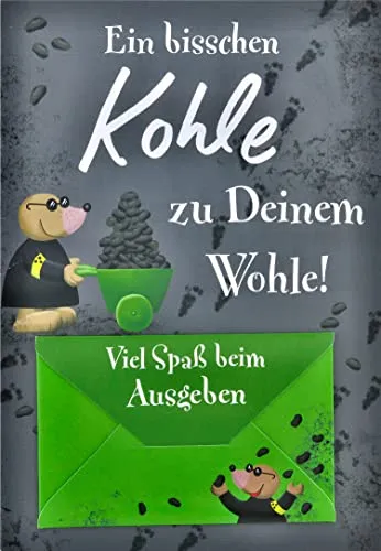 Perleberg Allgemeine Geldkarte - Lifestyle Collection - Karte für Geldgeschenk mit Maulwurf-Motiv & Geld-Kuvert - Geldkarten mit farblich passendem Umschlag - Geschenkkarte in 11,6 x 16,6 cm