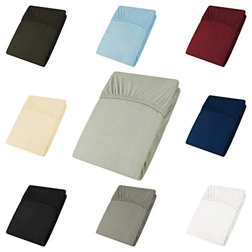 CelinaTex Active Topper Spannbettlaken Doppelpack 90x200-100x200 cm Silber grau Baumwolle Bettlaken Jersey Laken