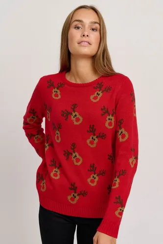 OXMO Strickpullover OXChristel Strickpulli mit Weihnachtsmotiv