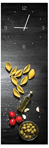 Levandeo® Wanduhr Alu-Dibond 20x60cm in silber von Levandeo