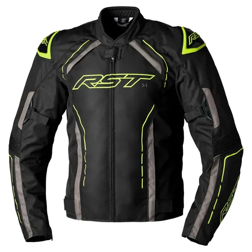 RST S-1 Motorrad Textiljacke, schwarz-gelb, Größe M - Motorradjacke aus MaxTex mit herausnehmbarem Thermofutter und wasserdichter SinAqua Membrane, ideal für alle Wetterbedingungen.