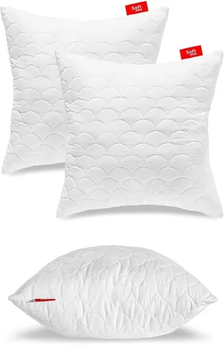 Kopfkissen Kissen Gestepptes 2er Set 60x60 cm Antiallergisch AntiMilben Softimi