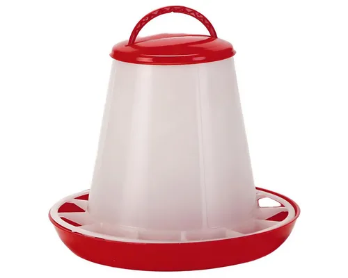 OLBA B.V. Futterspender Futtersilo mit Deckel rot/transparent