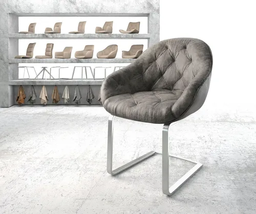 DELIFE Schwingstuhl Gaio-Flex Grau Antik in silber von Delife