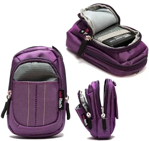 Navitech Lila Kamera Tasche Kompatibel mit dem VAHOIALD 1080P 44MP FHD Compact Digital Camera