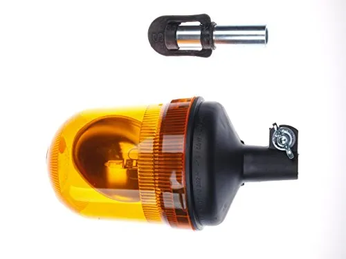wamo tech Rundumkennleuchte 12V 55 Watt Aufsteckrohr - schlagfeste Haube Sicherheitsleuchte Fahrzeugsicherung Fahrzeug