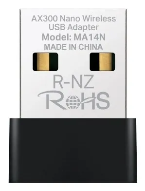 Mercusys MA14N AX287 Mbps Nano Design Einfache Installation Unterstützt Linux und Windows (11/10/7) Wi-Fi 6 USB Adapter