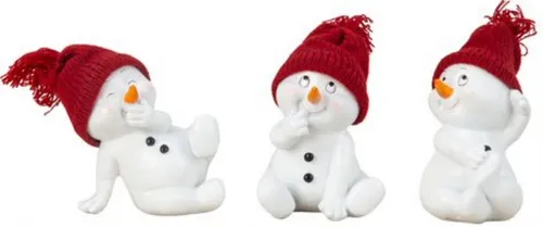 Geschenkestadl Schneemann 3 x Schneemann sitzend 11,5cm Weihnachten Winter versch. Varianten