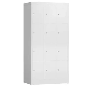 ClassiX Schließfachschrank X-520437, 12 Fächer, weiß - Spinde & Stahlschränke, stabile Stahlkonstruktion mit Zylinderschloss für hohe Sicherheit und 3 Jahre Garantie, ideal für Schulen oder Fitnessstudios.