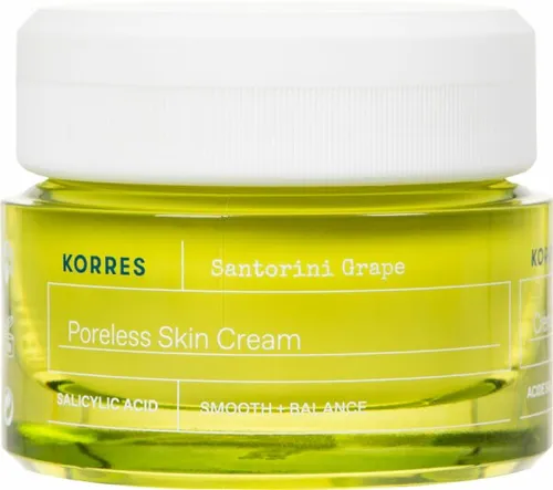 KORRES Santorini Grape Poreless Skin Cream 40 ml - Gesichtscreme für ein porenfreies Hautbild, angereichert mit Antioxidantien der Santorini-Trauben, die überschüssiges Öl entfernen und die Poren verfeinern.