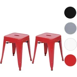 2er-Set Hocker HWC-A73, Metallhocker im Industriedesign - Hocker aus pulverbeschichtetem Metall, stapelbar und ideal für platzsparende Lösungen. Maximale Belastbarkeit von 120 kg, perfekt für jeden Raum.
