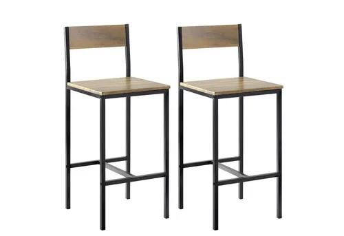 SoBuy 2er Set Barhocker mit Rückenlehne 67cm FST53-XLx2 - Hocker für Bars, Cafés und Wohnungen, bietet hohen Sitzkomfort mit Rückenlehne und integrierter Fußstütze. Belastbar bis 150kg, leicht und modern im Design.