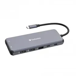 Verbatim USB C Hub 14-in-1 - Multiport Adapter mit 2 x HDMI, 4K Ultra HD, 10 GBit/s Geschwindigkeit für effizientes Arbeiten mit Mac, iPad Pro und mehr