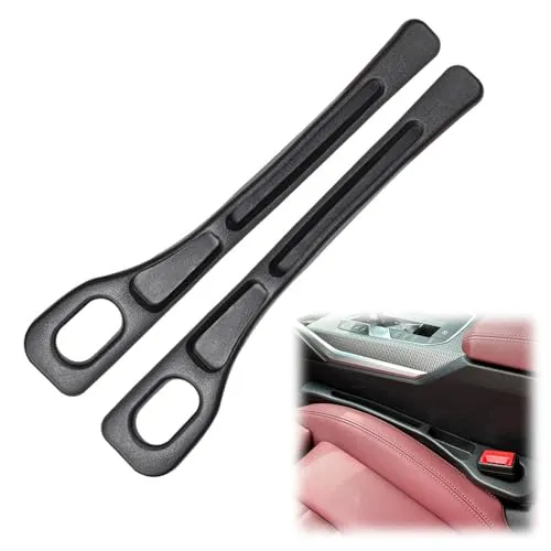 KUIRUNRX Autositz Lückenfüller Lückenkissen, Hauptfahrer und Beifahrer Autositz Gap Plug, Geeignet für die Meisten Modelle von Autos Kleinigkeiten Handys Seat Gap (Schwarz, 2PCS)