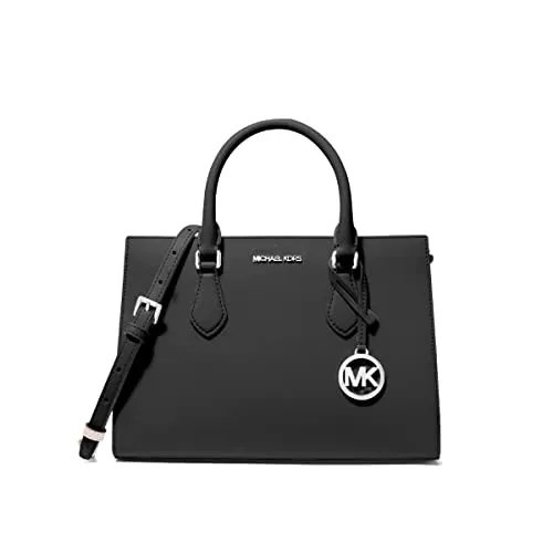 MICHAEL KORS SHEILA MD ZIP SATCHEL - Damen Tasche in Schwarz - Umhängetasche aus veganem Leder mit elegantem Reißverschluss und stilvollem Doppelgriff, ideal für modebewusste Frauen.