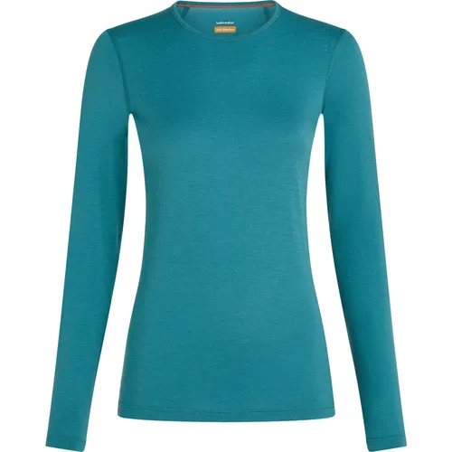 Icebreaker Damen 200 Oasis Longsleeve (Größe M, blau) - Merino Unterwäsche, hochwertiges Langarmshirt aus reiner Merinowolle für überragenden Tragekomfort das ganze Jahr über bei verschiedenen Aktivitäten.