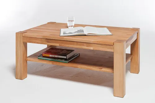 Couchtisch mit Ablage, rechteckig, Kernbuche geölt 6458 von moebelstore24