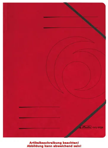 herlitz 972430 11387172 Eckspanner A4 Quality - 5 Stück, starker Quality-Karton mit 2 Gummizügen in leuchtendem Rot