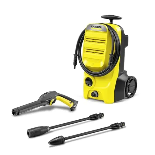 Kärcher K 4 Classic Hochdruckreiniger, Druck: max. 130 bar, Fördermenge: 420 l/h, Flächenabdeckung: 30 m²/h, Wasserfilter, Gewicht: 4,6 kg, Hochdruckschlauch und Pistole, Schmutz-Blaster,