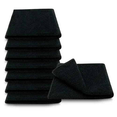 8x Gästetuch schwarz 100% Baumwolle 8 er Set 30 x 50 cm Frottee Set Aufhänger