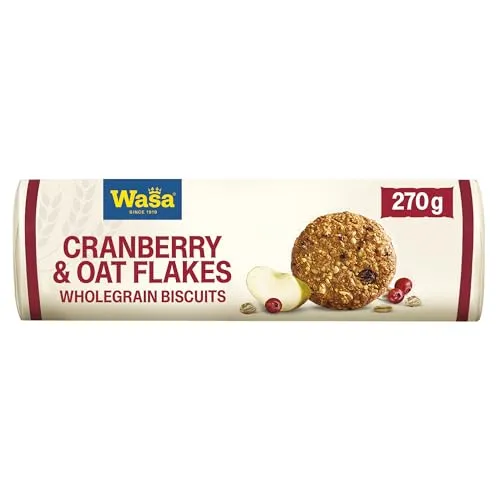 Wasa Kekse Cranberries & Oat Flakes 250g | Knusprige Vollkornkekse für jeden Snack-Moment