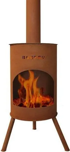 BonFeu BonTon 60 Rost - Hochwertiger Terrassenofen mit Funkenschutz - Feuerstellen für entspannte Abende im Garten. Der BonTon 60 bietet eine große Standfläche, Aschenschublade und Funkenschutz für sicheres Heizen.