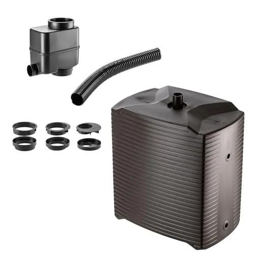 KADAX Regentonne, Modulregenwassertank für Garten, Wetterbeständiger Regenfass 126 Liter, Wassersammler, Regenbehälter aus Kunststoff, Wasserfass (Mokka + Sammler)