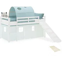 Homestyle4u Hochbett mit Rutsche, Weiß und Mintgrün in grün von Homestyle4u