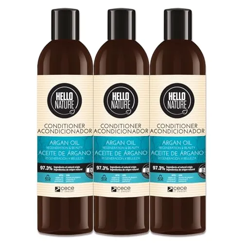 P-Beauty Naturkosmetik Conditioner mit Arganöl - Intensive Haarpflege für trockenes Haar (3x300ml) - Der vegane Conditioner mit Arganöl bietet intensive Feuchtigkeit und stärkt geschädigtes Haar. Ideal für geschmeidige, glänzende Ergebnisse und verbesserte Kämmbarkeit – perfekt für die tägliche Haarpflege.