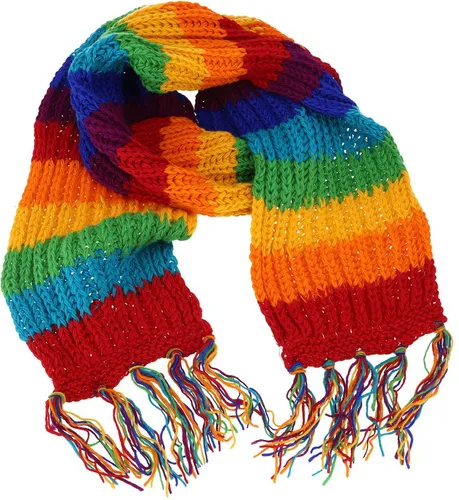 Guru-Shop Halstuch Handgestrickter Schal aus Schurwolle, bunter..