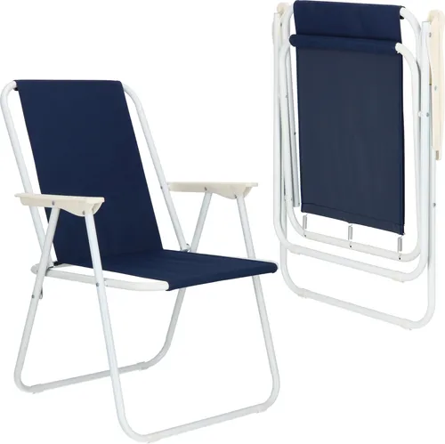 Gartenstuhl Hochlehner Klappstuhl Dunkelblau