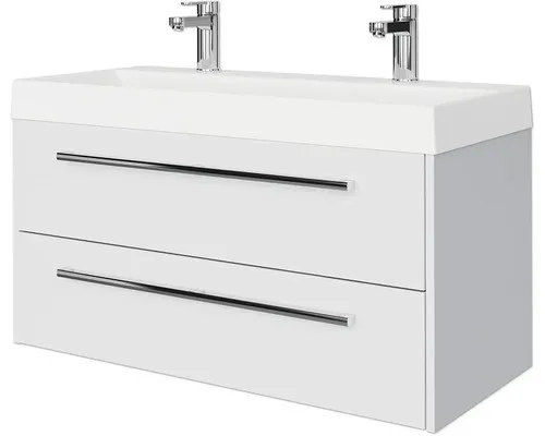 Pelipal Badmöbel-Set Milano BxHxT 100 x 56,9 x 45 cm Frontfarbe weiß hochglanz m
