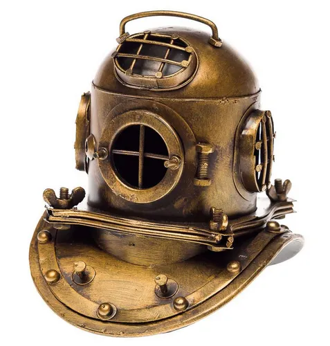 Aubaho Dekoobjekt Taucherhelm Marine 18cm in bronze von Aubaho