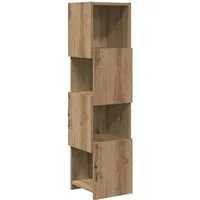 vidaXL Eckschrank Artisan-Eiche 25,5x25x102cm - Moderner Eckschrank aus robustem Holzwerkstoff, ideal für platzsparende Lösungen in jedem Raum. Stilvolles Design mit mattem Finish und viel Stauraum für Bücher und Deko.