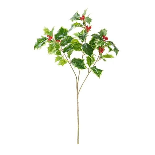 DPI Ilex Zweig Green mit Beeren L 40cm Weihnachtsdeko Winterdeko Tannenzweig Adventsdeko Dekoration